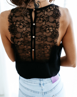 Button Up Back Lace Tank